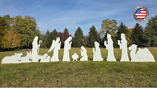 FrontYard Originals All-Weather Life Size Outdoor Nativity Display White
