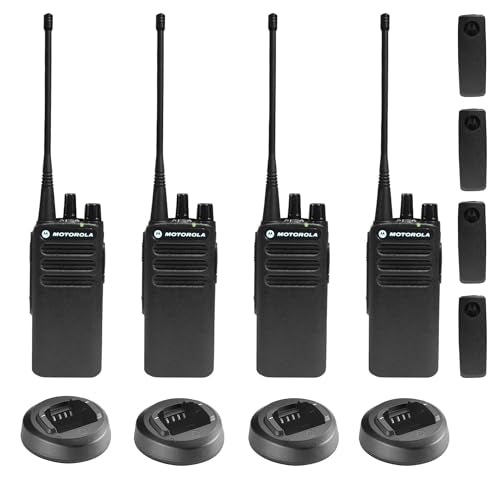 Motorola Solutions 4 Pack CP100D Analog UHF Portable Two Way Radio Black