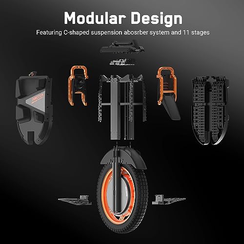 I INMOTION Inmotion V13 Electric Unicycle 22 Inch Self-Balancing EUC with 10000W Motor, 90mm Air Suspension, 124-Mile Range, 87 MPH Speed, 45° Climbing (Challenger)