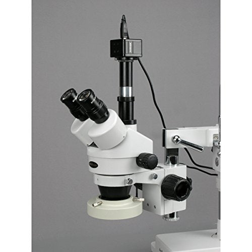 AmScope Digital Trinocular Stereo Zoom Microscope with 5MP Camera