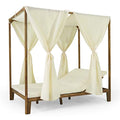 Christopher Knight Home Outdoor Chaise Lounge Teak and Cream