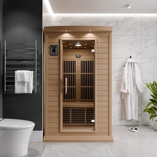 SteamSpa Hemlock Indoor Sauna 1-2 Person - Bluetooth, Oxygen Bar, Touch Control