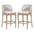 Home Square 30" Fabric Outdoor Barstool Set of 2 Gray
