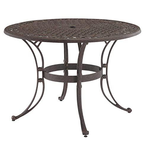 Homestyles 5 Piece Outdoor Dining Set with 48" Table Bronze