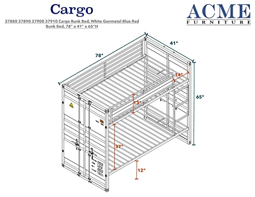 Acme Cargo Twin Over Twin Bunk Bed Red