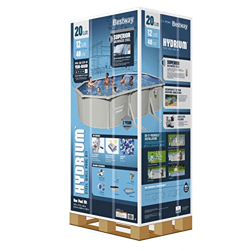 Bestway Hydrium Steel Wall Above Ground Pool Set 20' x 12' x 48