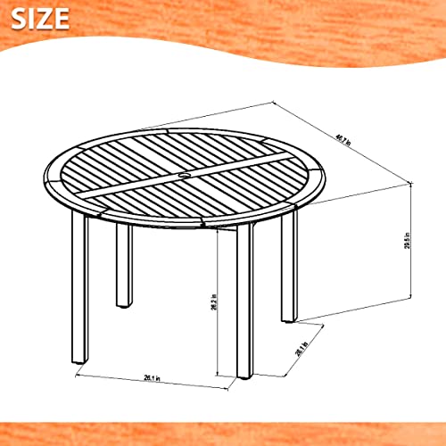 Amazonia Arizona 5 Piece Round Eucalyptus Patio Dining Set Teak Finish