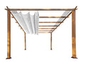 Paragon Outdoor 11' x 11' Florence Aluminum Pergola with Retractable Cream Canopy
