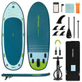 Retrospec Weekender-Crew 16 Extra Wide Inflatable Stand Up Multi Person Paddleboard ArmorStrength PVC iSUP Bundle Aruba Riptide