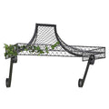 MY SWANKY HOME Luxe Metal Lattice Over Door Trellis Outdoor Garden Arbor Climbing Vine Black