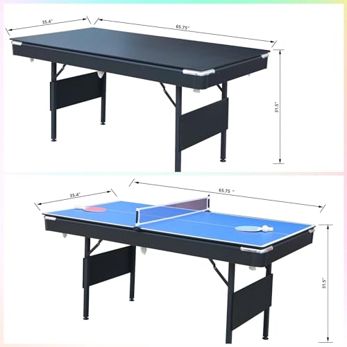 LWDUDE Upgraded 5.5 FT Portable Pool Table Blue