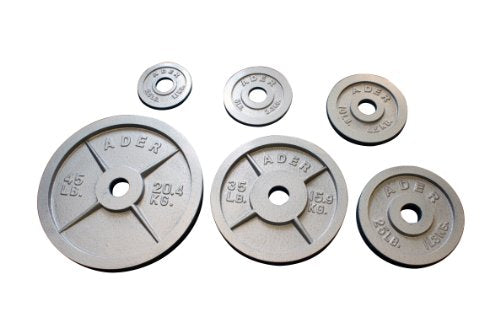 Ader Sporting Goods Olympic Plates w/Bar Gray