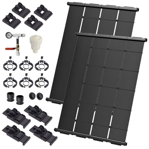 SolarPoolSupply Industrial DIY Solar Pool Heater Kit with High-Wind Mounting & Freeze Resistance - Includes (2) 4'x12.5' Panels