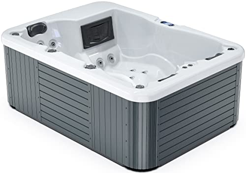 Luxuria Spas Oak Hill 3-Person 47-Jet Hot Tub with Lounge Homemade White/Grey
