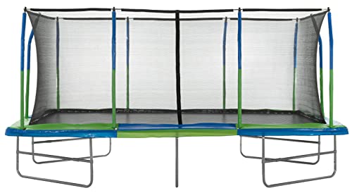 Upper Bounce Rectangle Trampoline with Enclosure Net Blue