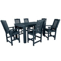 Highwood Lehigh 7pc Rectangular Counter Height Dining Set 72" x 42" Federal Blue