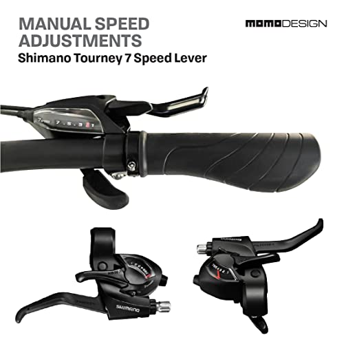 MOMODESIGN Hybrid Bike Shimano 21 Speeds with Disc Brake, 700C Anti-Puncture Wheels Gray