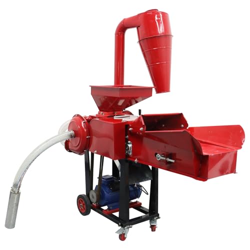 INTSUPERMAI Straw Crusher and Feed Pulverizer Machine 220V 500KG/H Red