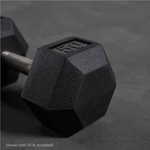 Titan Fitness 120 LB Pair Black Rubber Coated Hex Dumbbells