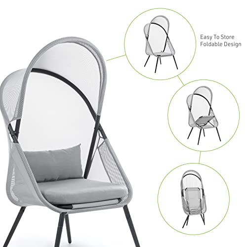 Greemotion USA Alverta 2-Piece Outdoor Foldable Accent Chair Black