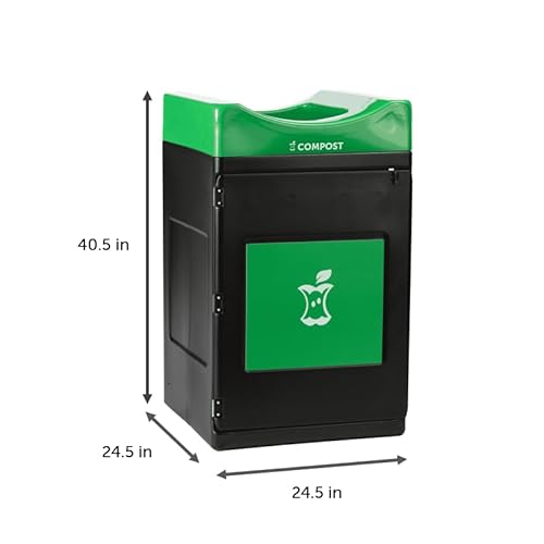 Commercial Zone Products Avante™ Series Black Compost Container 55-Gallon Square
