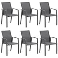 Wisteria Lane Aluminum Patio Chairs Set of 6 Dark Grey