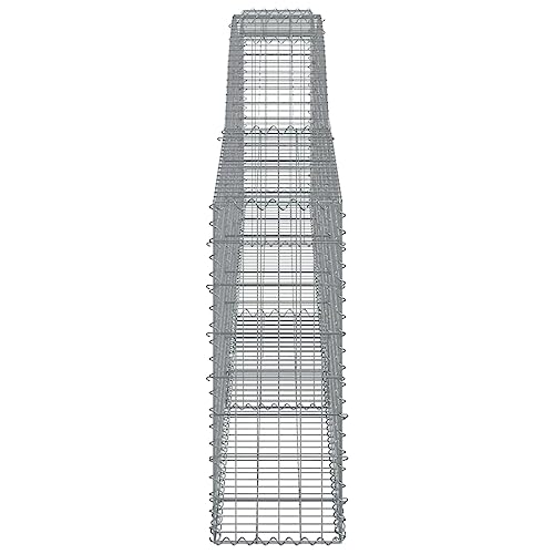 Arched Gabion Baskets 3 pcs 157.5"x11.8"x31.5"/39.4" Galvanized Iron for Outdoor Plants White Black Other