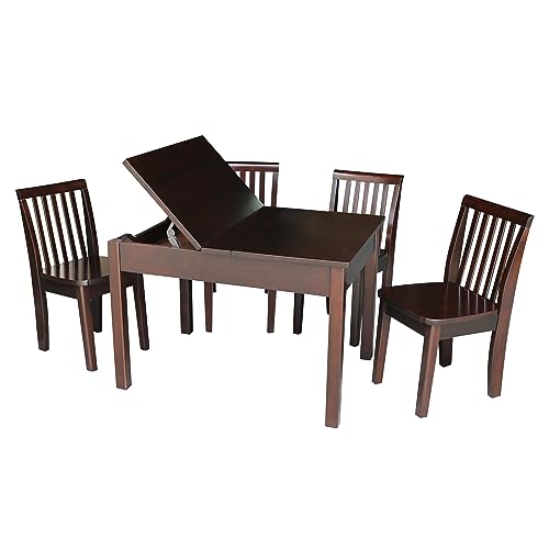 IC INTERNATIONAL CONCEPTS Table with 4 Mission Juvenile Chairs Rich Mocha