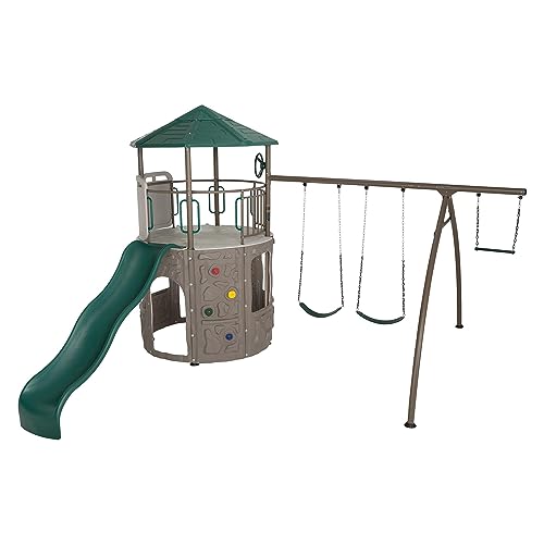 Lifetime Adventure Tower Swing Set Playset Earthtone