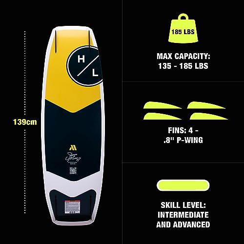 Hyperlite Murray Wakeboard with Open-Toe Adjustable Team Bindings Wakeboard Package Black/Grey