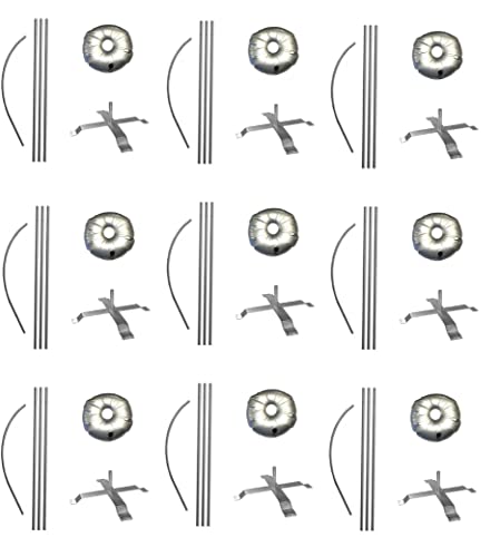 Generic Global Advertising Solutions Feather Flag Telescoping Hardware 14ft Pre Curved Pole Kits Pack 9