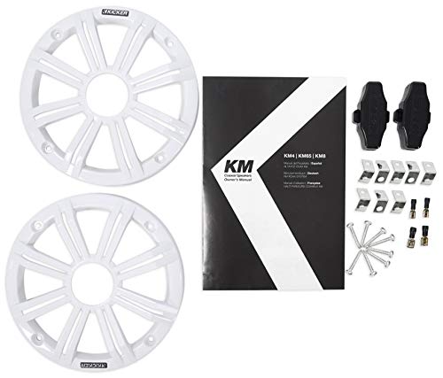 KICKER 45KM654 6.5" Marine Boat Speakers with Rockville MAC65B Pods Black