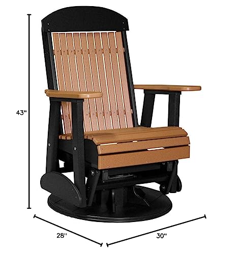 LuxCraft Classic Outdoor Swivel Glider Chair Cedar & Black