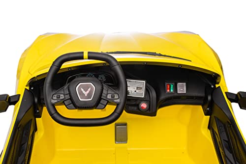 Freddo 24V Chevrolet Corvette C8 2 Seater Ride-On Car for Kids Yellow