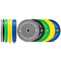OneFitWonder Bumper Plate Set - Virgin Rubber w/ Steel Insert - Low Odor + Dead Bounce - Crossfit, Olympic Weightlifting, & Strength Training - 260 lbs