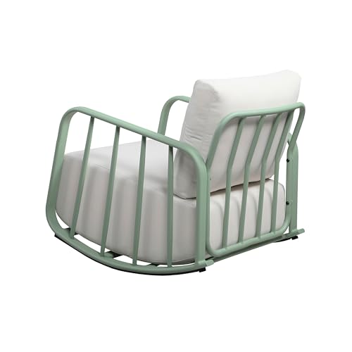 Tov Furniture Violette Outdoor Rocking Chair Mint Green and Cream
