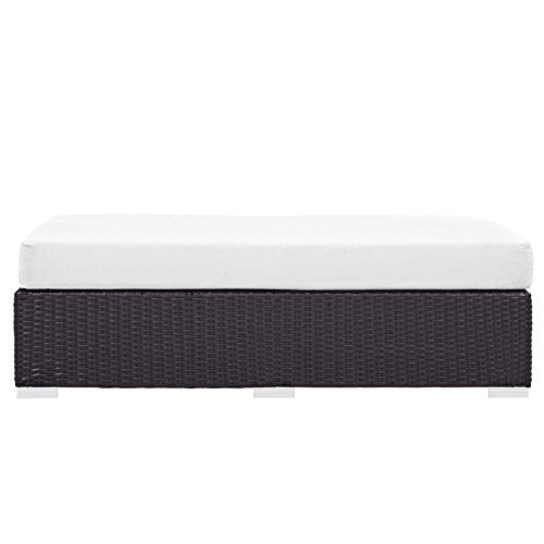 America Luxury - Outdoor Modern Contemporary Urban Design Rectangle Patio Balcony Ottoman White