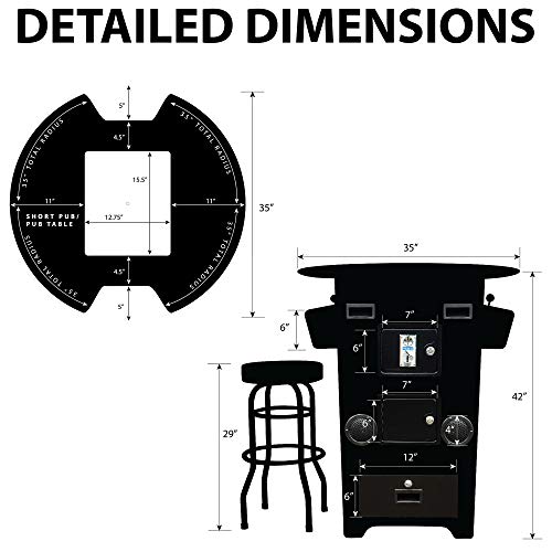 Creative Outdoor Distributor Full-Size Arcade Table 2-Player 60 Games 22" Tall Blackjack Design