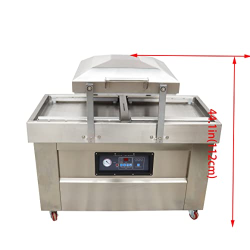 INTSUPERMAI Two Chamber Vacuum Sealer Stainless Steel Food Packaging Machine 21.8inch