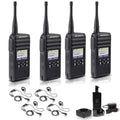 Motorola Solutions DTR700 Digital 2-Way Radio with 4 x HKLN4604 PTT Earpieces Black