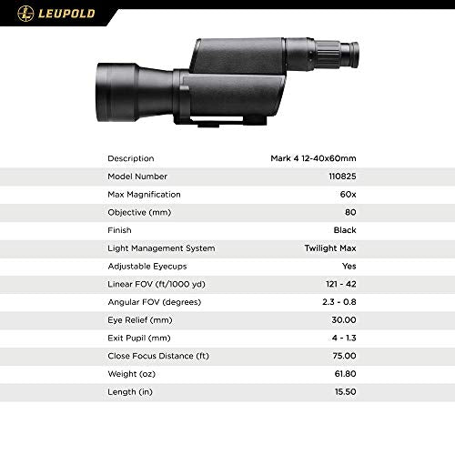 Leupold Mark 4 20-60x80mm Spotting Scope Mil-Dot Reticle