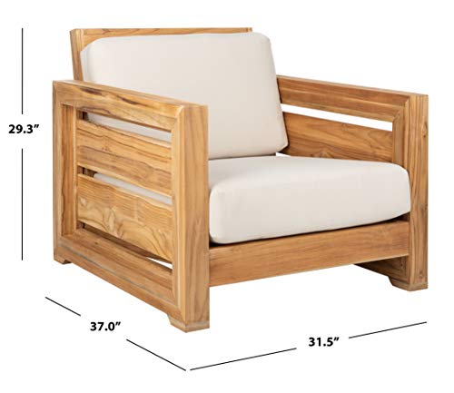 Safavieh Couture Patio Guadeloupe Outdoor Club Chair Natural/White