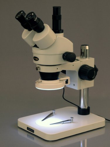 AmScope Trinocular Stereo Zoom Microscope 3.5X-45X Magnification White