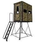 MUDDY Striker Box Blind with Elite 5 Tower, Steel Wall Construction, Cracked Mud Camo Multi