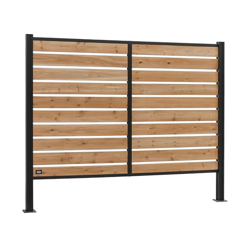 Backyard Discovery 8' x 6' Cedar Wood Outdoor Privacy Screen Wall Light Brown