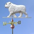 Bulldog Hand Carved & Painted Weathervane 32 Inch White