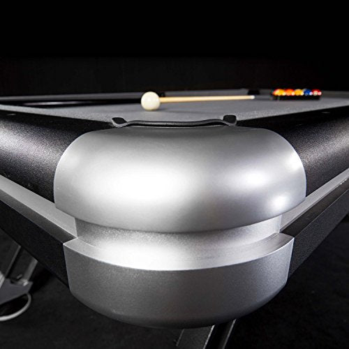 MD Sports 7.5' Titan Drop Pocket Table with Pool Ball and Cue Stick Set Black/Silver
