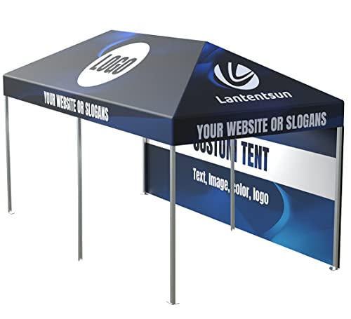 LANTENTSUN 10X20ft Custom Canopy Pop Up Tent Kit for Tradeshow Advertising with Wall and Frame Custom Color