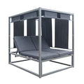 Christopher Knight Home Amos Outdoor Aluminum Daybed with Canopy Dark Grey/Grey Frame