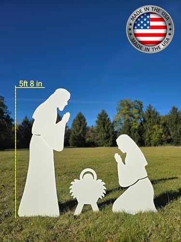 FrontYard Originals All-Weather Life Size Outdoor Nativity Display White